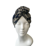 Navy Chain Knot Turban Hat for Women 