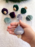 Velvet Mushroom Christmas Tree Ornaments Set of 8