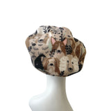 Dog Print Vintage Style Fashion Fleece Beret