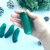 Velvet Pickle Ornaments - Handmade Cucumber Christmas Baubles