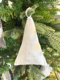 White and Silver Fabric Velvet Christmas Fir Tree Set of 9