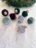 Velvet Mushroom Christmas Tree Ornaments Set of 8