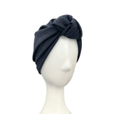 Dark Blue Knit Fabric Turban Hat