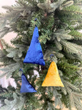 Mini Velvet Christmas Hanging Tree Decor Set of 3