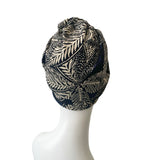 Navy Chain Knot Turban Hat for Women 