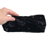 Small Black Studded Velvet Twist Headband