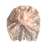 Pink Thin Lace Prettied Turban Head Scarf