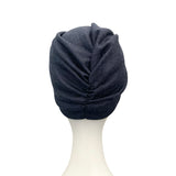 Dark Blue Knit Fabric Turban Hat