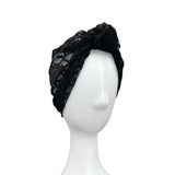 Black Lace Front Knot Summer Turban 