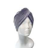 Dusky Lilac Stretch Velvet Turban Twist