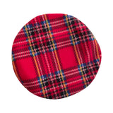 Soft Tartan Fleece Beret Hat for Women 