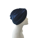 Navy Blue Velvet Vintage Style Twisted Hair Turban