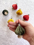 Woodland Velvet Mushroom Christmas Tree Ornaments Set of 6