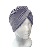 Dusky Lilac Stretch Velvet Turban Twist