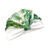 Summer Leaf Print Turban Head Wrap