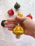 Woodland Velvet Mushroom Christmas Tree Ornaments Set of 6