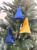 Mini Velvet Christmas Hanging Tree Decor Set of 3