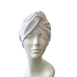 White Crushed Velvet Velour Twisted Turban Hat