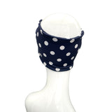 Navy Blue Polka Dot Hair Wrap Scarf