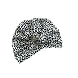 White Patterned Turban Hat for Women 