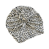 White Spotted Chain Knot Turban Hat