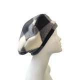 Checkered Warm Winter Fleece Beret Hat