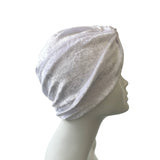 White Crushed Velvet Velour Twisted Turban Hat