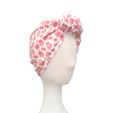 SPF 50 UV protective fabric leopard print hair care turban for women