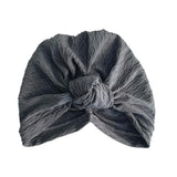 Cosy Charcoal Grey Knotted Vintage Style Turban 