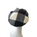 Checkered Warm Winter Fleece Beret Hat