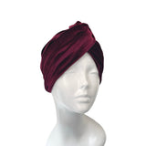 Dark Red Luxury Velvet Retro Twisted Turban 