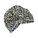 Floral Lace Print Knotted Turban Head Wrap