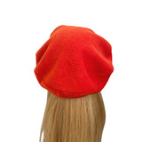 Rust Orange Fleece Beret for Women