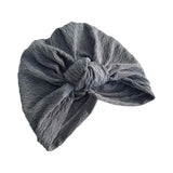 Cosy Charcoal Grey Knotted Vintage Style Turban 