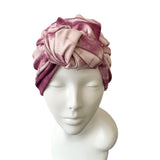 Wine Tie Dye Stretch Rib Jersey Turban Head Wrap Hat