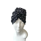 Statement Knot Black Droplet Print Turban