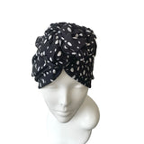 Statement Knot Black Droplet Print Turban