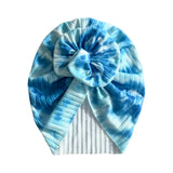 Blue and White Tie Dye Girl Turban Hat