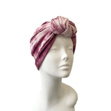 Wine Tie Dye Stretch Rib Jersey Turban Head Wrap Hat