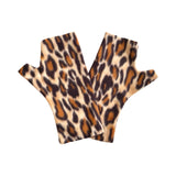 Long fingerless leopard print gloves