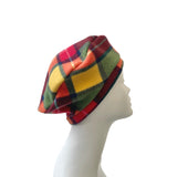 Soft Green and Yellow Tartan Retro Beret Hat