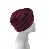 Dark Red Luxury Velvet Retro Twisted Turban 