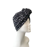 Statement Knot Black Droplet Print Turban