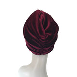 Dark Red Luxury Velvet Retro Twisted Turban 