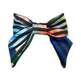 Striped colourful hair bow barrette clip for women
