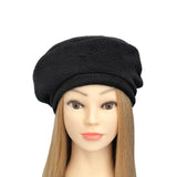 Black Fashion Fleece Beret Hat for Women