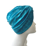 Turquoise Blue Velvet Turban Twist Head Wrap