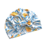 White Lemon Bow Turban Head Wrap