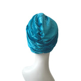 Turquoise Blue Velvet Turban Twist Head Wrap