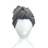 Cosy Charcoal Grey Knotted Vintage Style Turban 